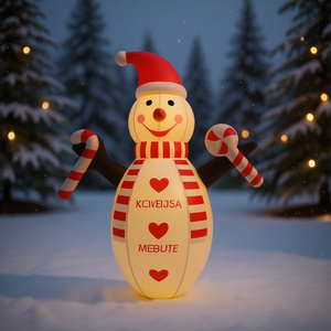 Pupazzo di Neve Gonfiabile LED Natalizio per Decorazione Esterna, 248 Luci Multicolore in PVC, Unisex - Product Image 2