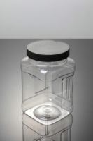 Pot carré en plastique PET de qualité alimentaire avec logo personnalisé pour l'emballage de collations bonbons chocolats noix de cajou-pour gâteau chewing-gum autres aliments