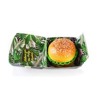 Schwarze Maßgefertigte Verstärkte Quadratische Kraftpapier-Hamburgerbox mit Prägedruck, Frei Faltbare Einweg-Lunchbox für Sushi und Hamburger