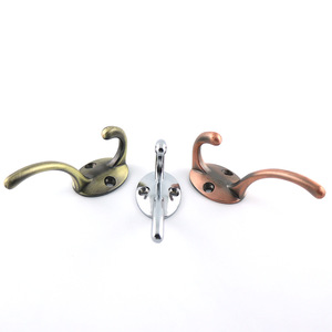 Retro Bronze Wall Mount <b>Hooks</b> For Wardrobe And Cabinet Clothing Organizer Metal Hardware Antique Finish Bright Chrome Option - Product Image 1