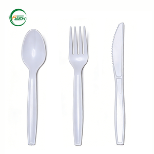 Ensemble de couverts jetables en <span class=keywords><strong>plastique</strong></span> PS noir, couteau, cuillère, fourchette, <span class=keywords><strong>vaisselle</strong></span> pour fêtes et événements à thème, vente flash - Product Image 1