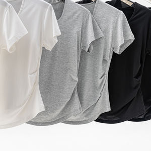 Square Neck Straight Shoulder Short Sleeve <b>T</b>-<b>Shirt</b> 2025 Summer Solid Color Waist-Cinching <b>Slim</b> <b>Fit</b> for Spicy Girls - Product Image 2