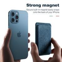 Dompet iPhone Alcantara dengan Tempat Kartu Magnetik Suede Mewah