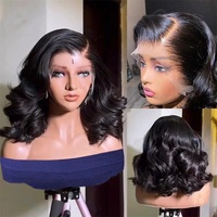 Perruques Bob en cheveux humains vierges bruts vietnamiens, ondulées, pour femmes noires, avec cuticules alignées, coupe Bob, pas chères