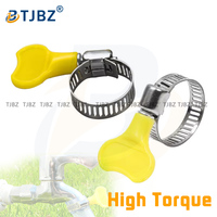Collier de serrage pour tuyau de type américain W2 avec poignée papillon, collier de serrage pour tuyau d'eau, colliers de serrage pour tubes en caoutchouc 13-19 mm