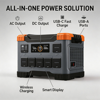 Station Portable TC 600W-3kW avec Onduleur à Onde Sinusoïdale Pure MPPT, Stockage d'Énergie Solaire LiFePO4 et Démarreur de Secours pour Maison, Camping et Voiture
