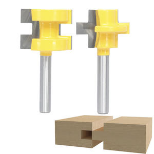 Jeu de mèches de toupie à <span class=keywords><strong>rainure</strong></span> et <span class=keywords><strong>languette</strong></span> 1/4 "X 1/4"-tige 1/4 "-pour le jointoiement de colle à bois - Product Image 2