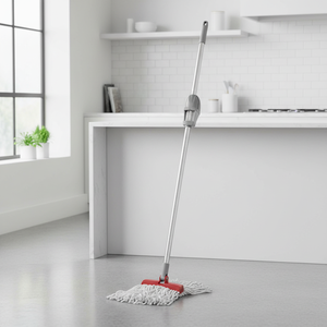 Gizmop Mopa Húmeda de 250g con Cabezal Rectangular de Microfibra en Bucle, Autoescurrible, Antibacteriana, Reutilizable, Sostenible, con Palo de Acero Inoxidable - Product Image 3