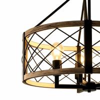 Suspension Cage en Fer Noir Mat avec Culot E26/E27 pour Salle à Manger et Éclairage Domestique