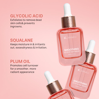 OEM Sérum après-rasage lissant personnalisé Formule squalane à l'acide glycolique pour le soulagement des brûlures du rasoir Exfoliation prévention des incarnés