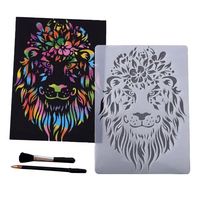 Ensemble de livres à gratter personnalisés avec des modèles de dessins animés, des pochoirs arc-en-ciel pour la peinture, pour les enfants de 2 à 4 ans