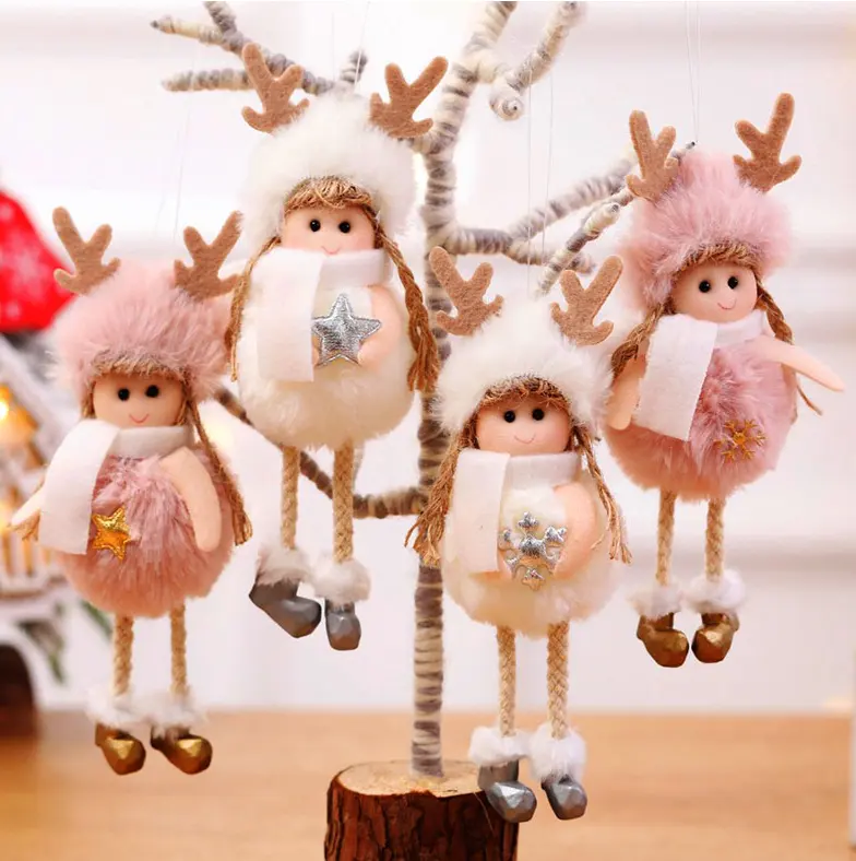 Capodanno 2020 ultimo natale carino seta peluche angelo bambola ornamenti albero di natale Noel decorazione natalizia per la casa 2020 regali per bambini