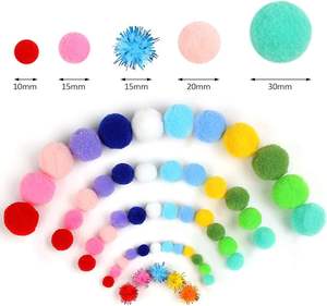 סט פונפונים צבעוניים מגוונים לסיטונאות, להכנת בובות בעבודת יד, פרויקטים לילדים ויצירה - Product Image 4