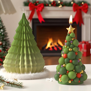 DM1271 3D Christmas Tree Candle Silicone <b>Mold</b> 9 Styles DIY Casting Aromatherapy Gypsum Resin <b>Molds</b> for Christmas Decorations - Product Image 4