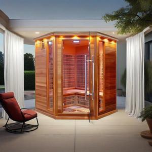 SS-450T Moderne Elektrische Far Infrarood Saunaruimte 4-persoons Infraroodverwarming Traditionele Sauna Koude Dompelbad Toermalijn Steen
