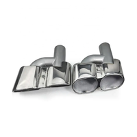 SYPES Argent Acier Inoxydable Silencieux Embout Échappement Embout Tuyau D'échappement Pour Benz W221 S300 S350 S500 S600 Modifier S65