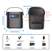 Proyektor DLP Portabel yang Dapat Disesuaikan dengan LOGO, Baterai Internal, 1080P Smart Android untuk Home Theater