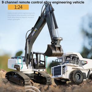 Nuovo 2 in 1 Huina 9 canali simulazione rc costruzione escavatore dumper telecomando lega ingegneria veicolo giocattolo per ragazzo - Product Image 2