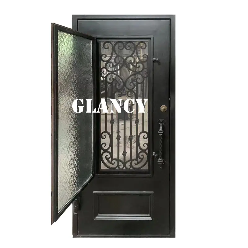 Чугунная Роскошная внешняя решетка, конструкция других дверей, охранные ворота, входная кованая железная дверь