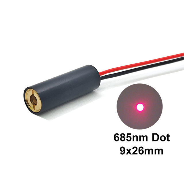 New 685nm 9x26mm Red Dot Laser Diode Module 5/10/20/35mw Industrial Glass Lens with Internal Focus Wavelengths 635nm 405nm 650nm