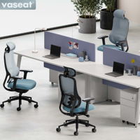 Chaise de bureau exécutive ergonomique multifonctionnelle de luxe à dossier haut Vaseat Factory, chaises de bureau informatiques, logo personnalisé