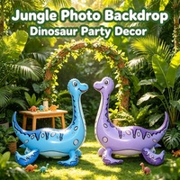 Ballons en aluminium 4D Thème Forêt Plesiosauru, Jouet Dinosaure Gonflable pour Fête d'Anniversaire d'Enfants, Décorations et Fournitures de Fête
