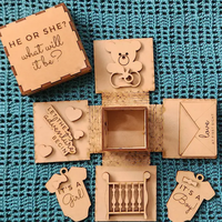 Support Personnalisation Annonce Panneau en bois It's Girl/Boy Baby Gender Reveal Surprise Box