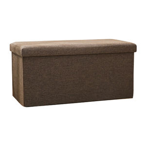 Banc de rangement pliable en lin avec capacité de charge, cube de rangement pour le salon - Product Image 4