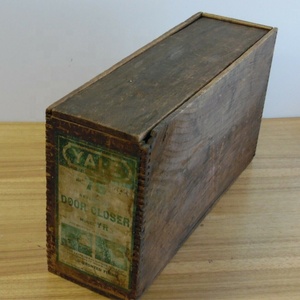 Di Legno d'epoca di yale porta più vicino Cassa della cassa della Scatola <span class=keywords><strong>country</strong></span> decor industriale 16x5x9 - Product Image 2