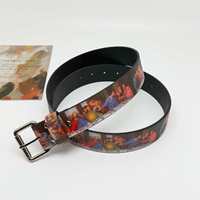 Ceinture Jiahao Streetwear à motif Peinture à l'huile La Cène, style vintage, tendance High-Street, unisexe, avec boucle en alliage