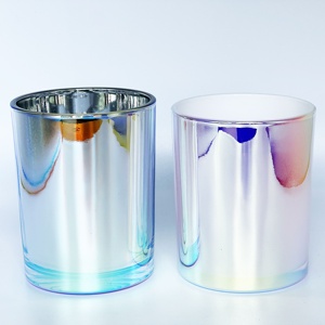 HONGYU Luxe – Pot à bougie <span class=keywords><strong>de</strong></span> Noël irisé <span class=keywords><strong>de</strong></span> 20 oz, <span class=keywords><strong>en</strong></span> verre électroplaqué, vente <span class=keywords><strong>en</strong></span> gros, décoration d'intérieur, porte-bougie - Product Image 5