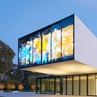 Panneau mural vidéo LED transparent pour publicité, film LED flexible en maille de verre RGB 6 mm, écran autocollant de luxe en film mince