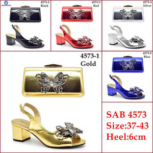 Nouvelles chaussures de danse et ensemble de sacs 6 <span class=keywords><strong>CM</strong></span> talons hauts avec pochette pour femmes chaussures de mariage et ensemble de sacs avec talons à nœud de qualité supérieure - Product Image 6