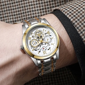 Montre pour homme, montres à bracelet creux, montres à quartz tendance, acier inoxydable, étanches, lumineuses, montres mécaniques pour homme, montres de créateur - Product Image 4