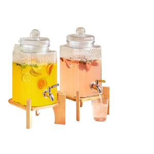 Set of 2 Natural Bamboo Wood <b>Drink</b> Dispenser Stand Beverage Dispenser Stand - Product Image 3