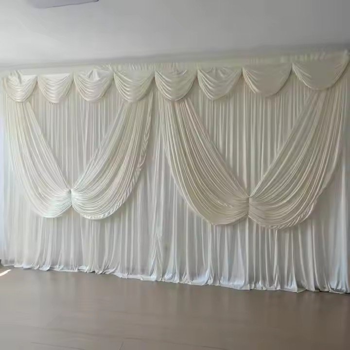 Pizzo jacquard tenda mantovane trasparenti tende di lusso perline rifinite casca