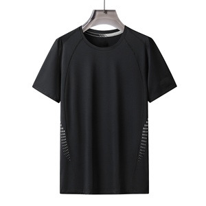 T-shirt de course personnalisé pour homme, coupe ajustée, séchage rapide, léger, en tissu tricoté polyester, motif imprimé - Product Image 2