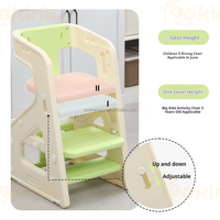 VSUCH Chaise haute en plastique détachable 3-en-1 pour enfants Design moderne Pliable et caractéristique de sécurité pour l'apprentissage des tout-petits à manger