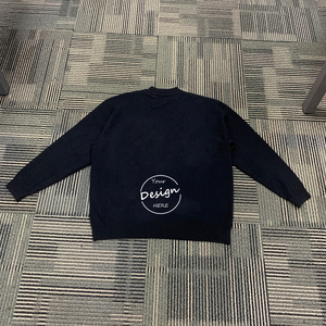 OEM <span class=keywords><strong>maglia</strong></span> di <span class=keywords><strong>cotone</strong></span> pesante oversize <span class=keywords><strong>maglia</strong></span> <span class=keywords><strong>nera</strong></span> girocollo per gli uomini ricamo Logo maglione personalizzato per gli uomini - Product Image 3