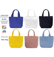Bolsa Tote Mini de Lona con Logotipo Personalizado, Bolsa Tote Pequeña con Logotipo de Letras Personalizadas para Regalo, Bolsa de Color Estilo de Vida, MOQ Bajo