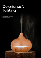 Purificateur d'air réglable de qualité supérieure, diffuseur d'huile essentielle d'arôme de bois électrique avec 7 couleurs de lumière Led