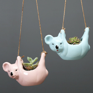 MSH Style populaire en céramique dessin animé Animal <span class=keywords><strong>Cora</strong></span> pot de fleurs suspendu décor à la maison - Product Image 5