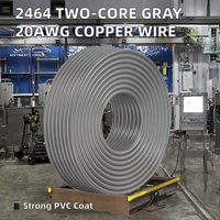 2464 24 22 20AWG Kabel Daya Berisolasi PVC Solid Dua Inti Berlapis Abu-abu 0.5 Square Bare Copper Electronic Wire Winding