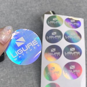 Impression personnalisée d'autocollants décoratifs 3D papier autocollant holographique adhésif imperméable en vinyle <span class=keywords><strong>pvc</strong></span> découpé avec logo - Product Image 1
