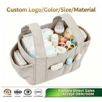Sac de rangement portable pour couches de bébé, organisateur de couches en toile pour poussette, logo personnalisé, OEM, ODM, vente en gros d'usine pour les voyages quotidiens