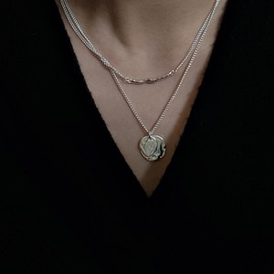 สร้อยคอเคลือบสองชั้นสไตล์เกาหลีสีเงินสเตอร์ลิง S925พร้อมสร้อยคอแฟชั่นกระดูกไหปลาร้าเรียบง่ายของ Blogger - Product Image 1