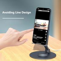 Support de téléphone portable pliable rotatif en alliage d'aluminium, support magnétique de bureau portable avec charge sans fil, compatible iPad