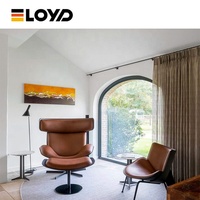 Fenêtre fixe panoramique en verre trempé insonorisé, design moderne, en acier inoxydable et alliage d'aluminium, pour villas