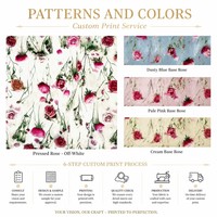 Tissu imprimé extensible quadridirectionnel 100D, 120 g/m², 95 % polyester, 5 % élasthanne, imprimé roses, tissé pour robes et chemisiers, largeur 150 cm