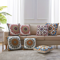 Housse de coussin décorative pour décoration intérieure motif plante fleur chinoise brodée housse de coussin taie d'oreiller